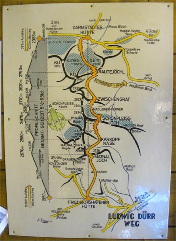 Übersicht Ludwig-Dürr-Weg in der Darmstädter Hütte